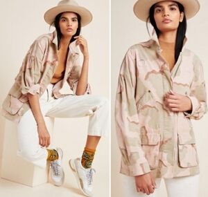 Anthropologie Utility Pink Camo Jacket